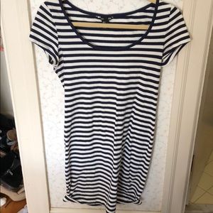 Blue/white stripe bodycon dress